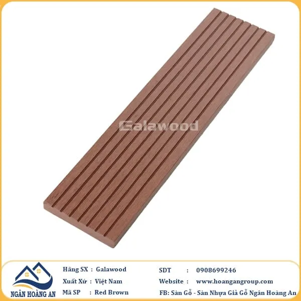 Thanh Đa Năng Gỗ Nhựa Ngoài Trời Galawood DN70X12 Red Brown